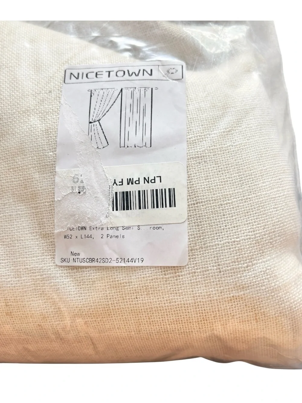 NICETOWN Extra Long Semi Sheer Linen Curtains for Living Room W52 x L144, 2pan